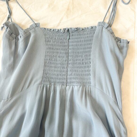 NWT Reformation Kesia Tiered Ruffle Midi Sleeveless Dress Mineral Blue Size 4 - Picture 9 of 9